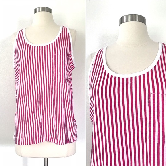Vintage Tops - Vintage 80’s pink & white striped tank top NWT